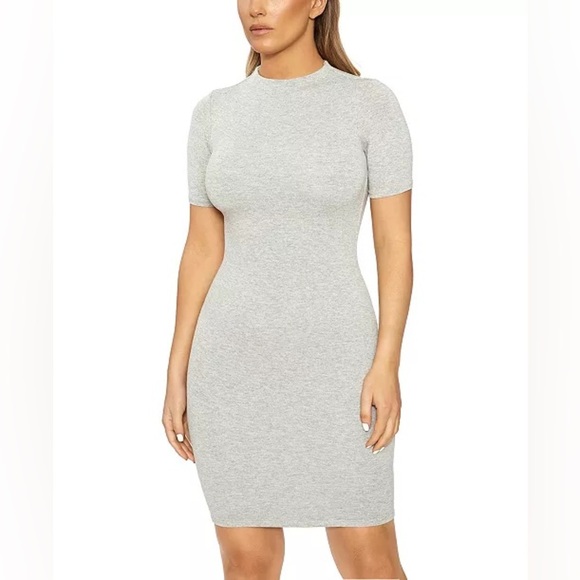 Naked Wardrobe The NW Mini T Dress Gray sz Medium - Picture 2 of 10
